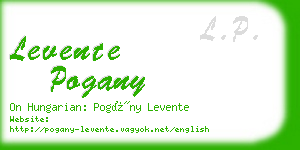 levente pogany business card